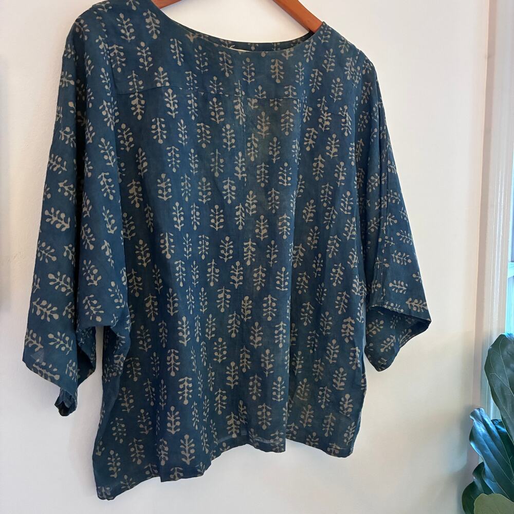 Nani Pani Talia Top Small Hand Block Print Cotton Artisan India Blouse-OS - Picture 5 of 8